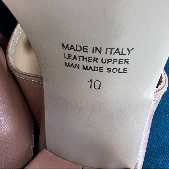 FABIANELLI SOFT LEATHER CHUNKY BLOCK HEEL TAN SLIDE SANDALS SIZE 10 EUC - Picture 5 of 10